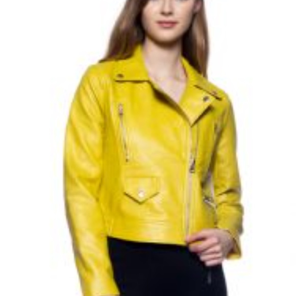. Jackets & Blazers - BRIGHT AND HAPPY FAUX LEATHER JACKET